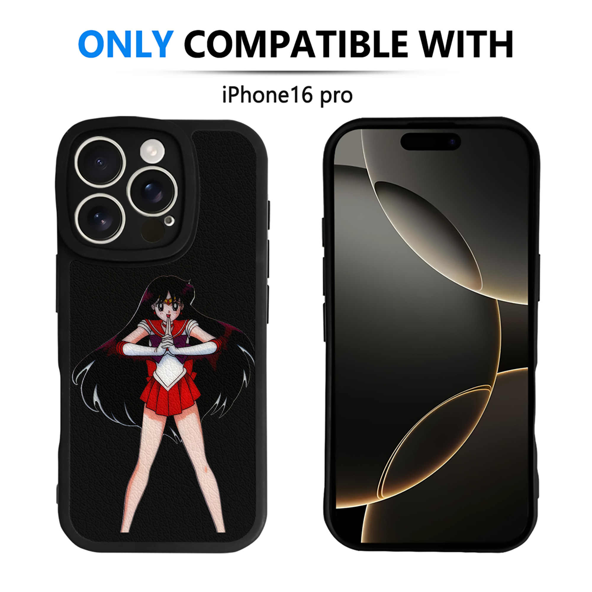 （画像用） 美少女戦士セーラームーン 火野レイ ひの レイ Sailor Moon Hino Rei （セーラーマーズ,Sailor Mars） 【iPhone 16シリーズ対応】シリコンスマホケース（レザー調） 材質：シリコン